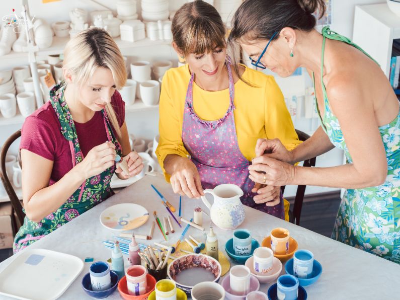 Preparing Pottery for Dot Painting