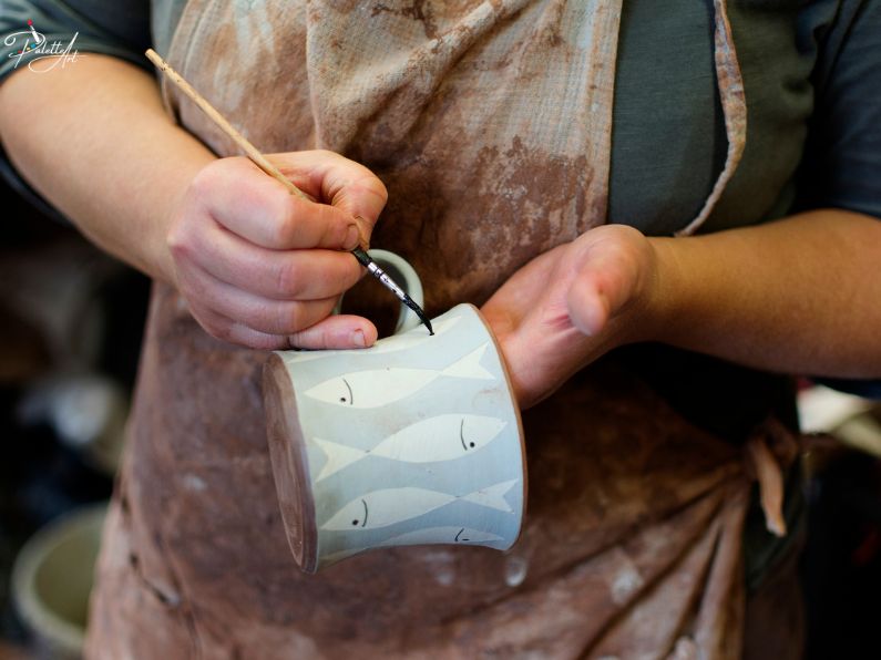 pottery painting in Marbling 